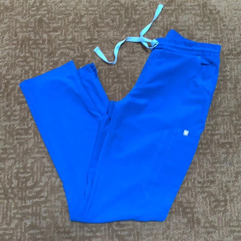 Figs Yola skinny scrub pant in royal blue XS